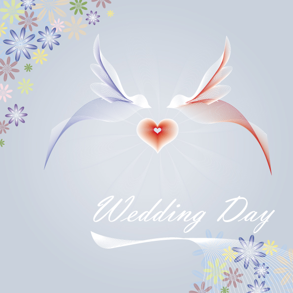 free vector Wedding template vector